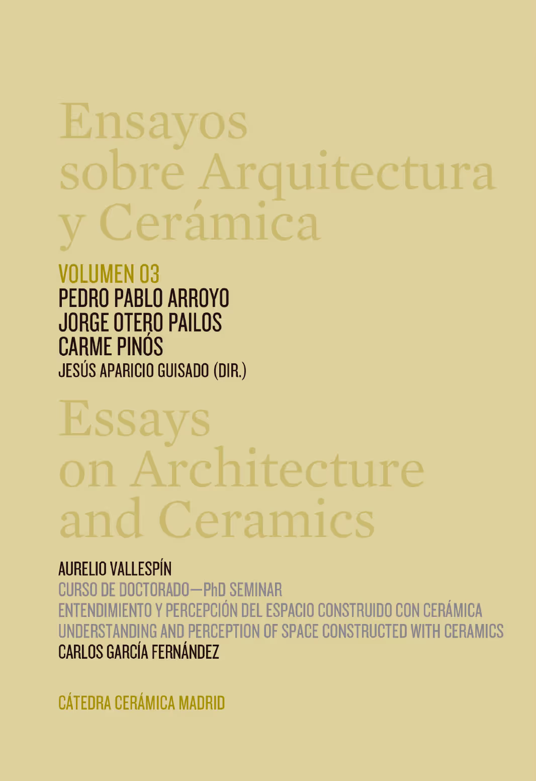 Portada de Ensayos sobre Arquitectura y Cerámica. Vol. 3