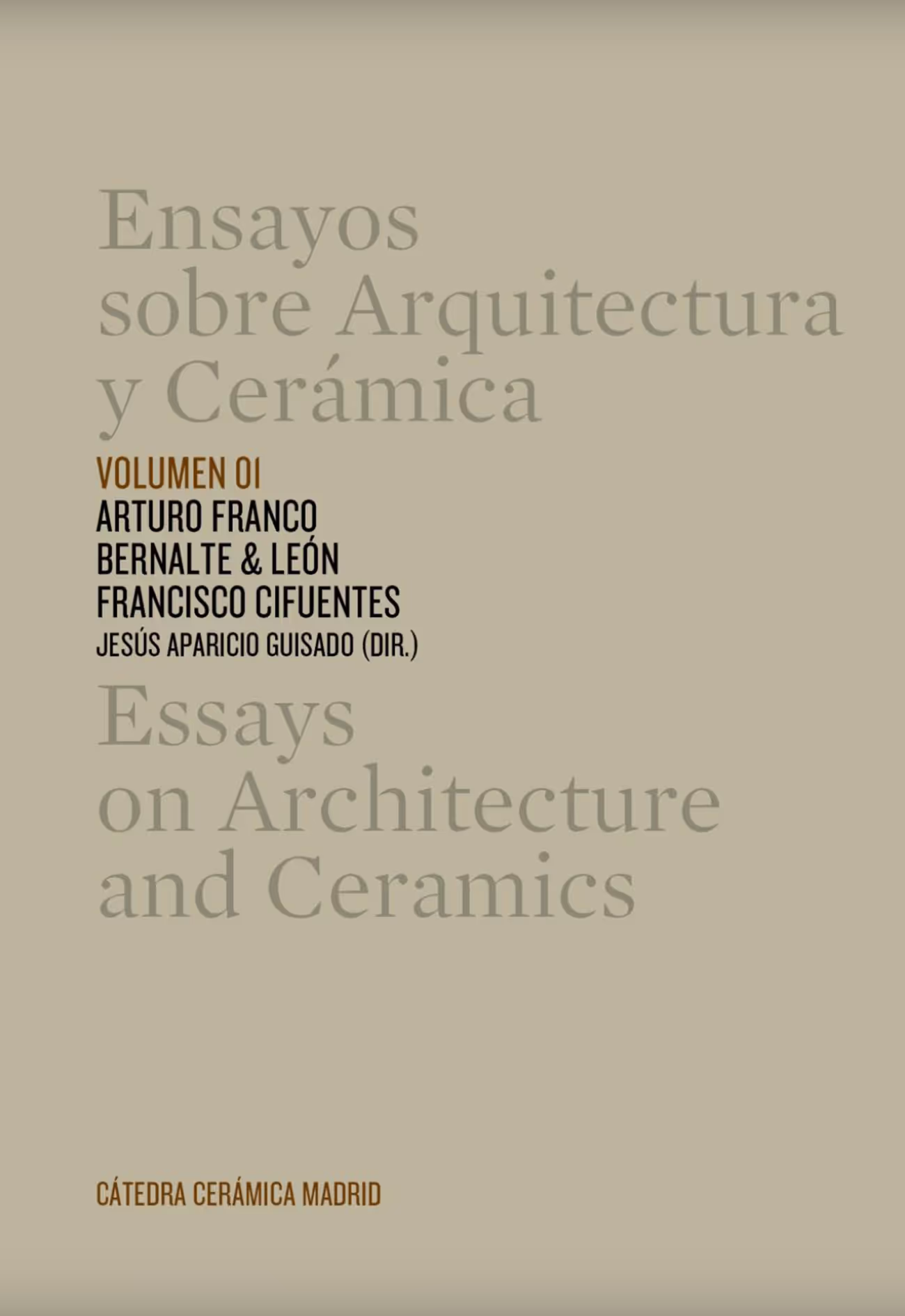 Portada de Ensayos sobre Arquitectura y  Cerámica. Vol. 1