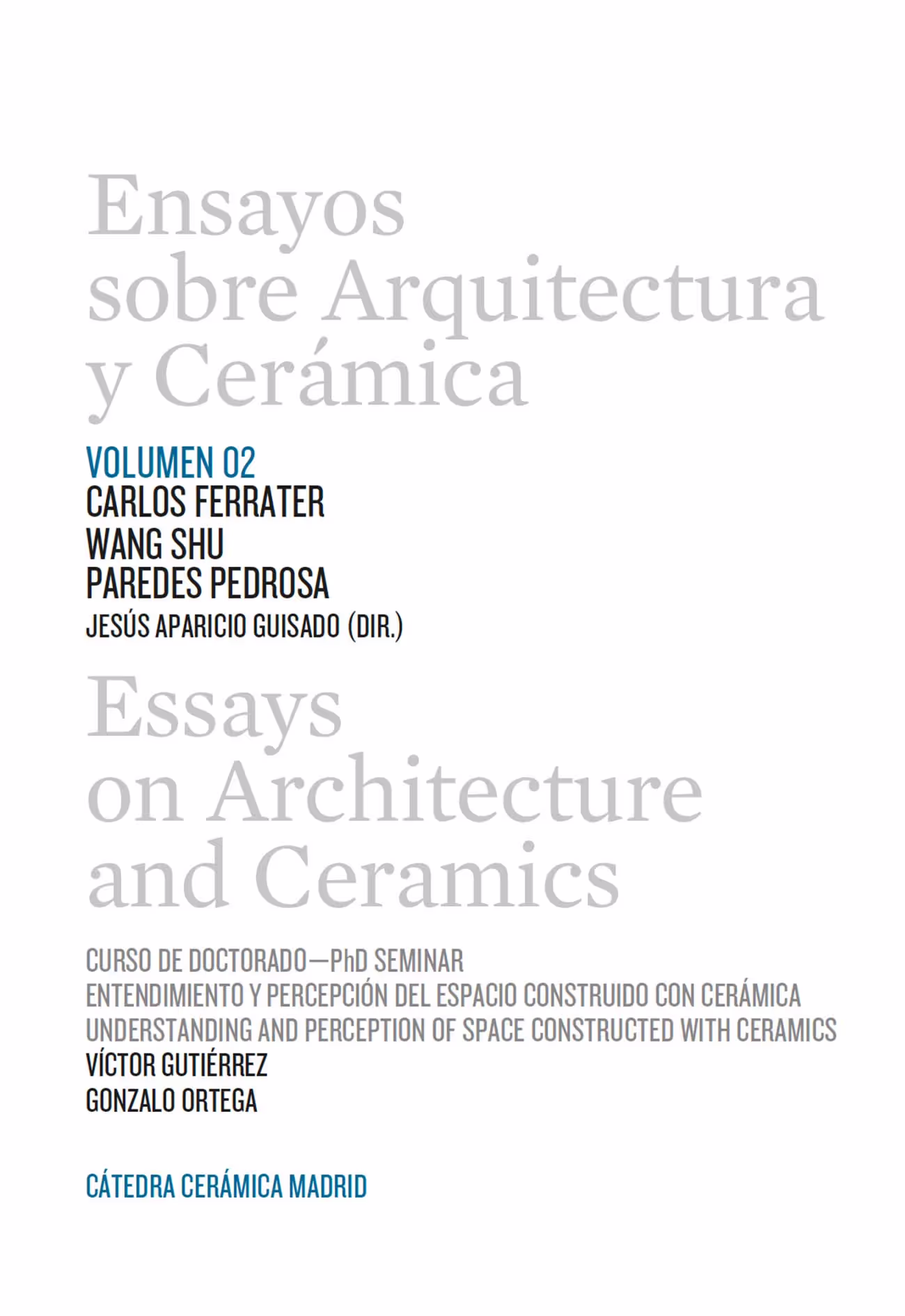 Portada de Ensayos sobre Arquitectura y Cerámica. Vol. 2
